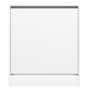 Шкаф за обувки, бял, 60x42x69 см, инженерно дърво