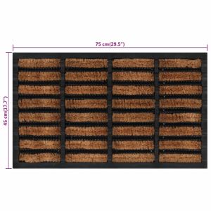 Изтривалка за врата правоъгълна 45x75 см гума и кокосови влакна