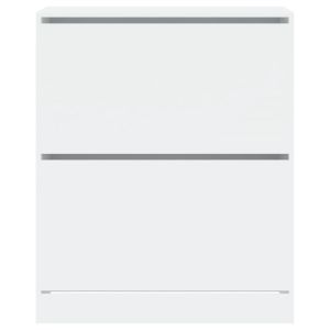 Шкаф за обувки, бял, 80x34x96,5 см, инженерно дърво