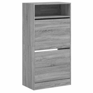 Шкаф за обувки, сив сонома, 60x34x116 см, инженерно дърво
