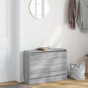 Шкаф за обувки, сив сонома, 80x21x57 см, инженерно дърво