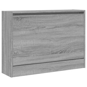 Шкаф за обувки, сив сонома, 80x21x57 см, инженерно дърво