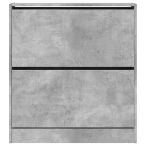 Шкаф за обувки, бетонно сив, 80x21x87,5 см, инженерно дърво