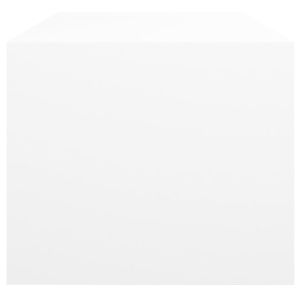 Маса за кафе със стъклени врати, бяла, 102x50x42 см