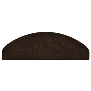 Изтривалки за стълби, самозалепващи се, 15 бр., 65x21x4 см, кафяви, полукръгли, големи