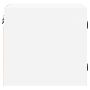 Нощно шкафче със стъклена врата бяло 35x37x35 см