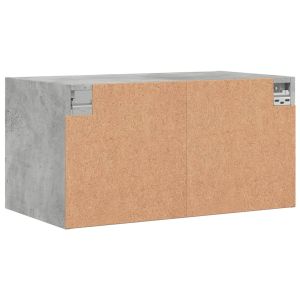 Стенни шкафове със стъклени врати 2бр бетонно сиво 68,5x37x35см