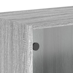 Стенни шкафове със стъклени врати 2 бр сив сонома 68,5x37x35 см