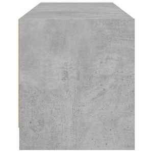 ТВ шкаф със стъклени врати, бетонно сив, 102x37x42 cm