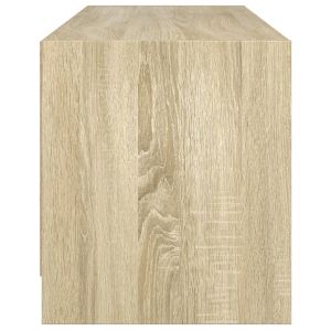 ТВ шкаф със стъклени врати, сонома дъб, 102x37x42 см