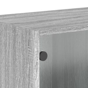 Стенен шкаф със стъклени врати, сив сонома, 68,5x37x35 см