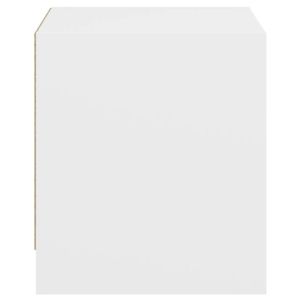Нощни шкафчета със стъклени врати 2 бр бяло 35x37x42 см