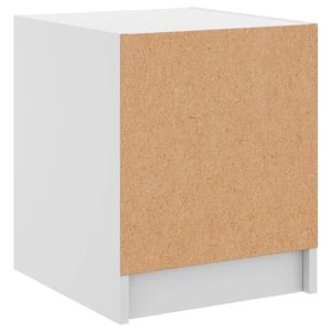 Нощни шкафчета със стъклени врати 2 бр бяло 35x37x42 см
