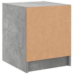 Нощни шкафчета със стъклени врати 2 бр бетонно сиво 35x37x42 см