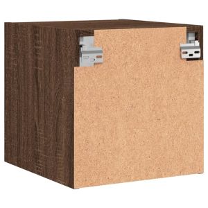 Нощни шкафчета със стъклени врати 2 бр кафяв дъб 35x37x35 см