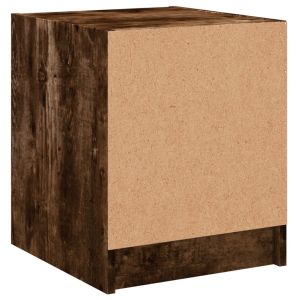 Нощни шкафчета със стъклени врати 2 бр опушен дъб 35x37x42 см
