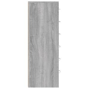 Сайдборд с 6 чекмеджета сив сонома 50x34x96 см инженерно дърво