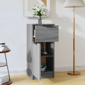 Сайдборд, сив сонома, 30x30x70 см, инженерно дърво