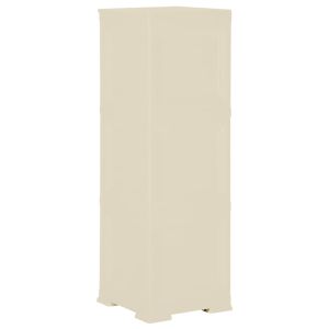 Пластмасов шкаф, 40x43x125 см, дървен дизайн, ангорско бяло