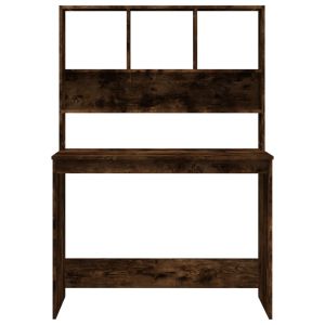 Бюро с рафтове, опушен дъб, 102x45x148 см, инженерно дърво