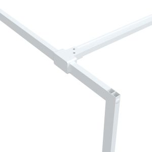 Параван за баня, бял, 80x195 см, прозрачно ESG стъкло