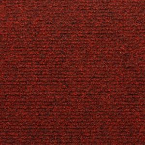 Самозалепващи се постелки за стълби, 15 бр., 65x21x4 см, бордо червени, правоъгълен кант