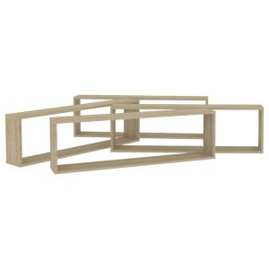 Стенни куб рафтове 4 бр дъб сонома 100x15x30 см инженерно дърво