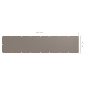Балконски параван, таупе, 90x400 см, плат оксфорд