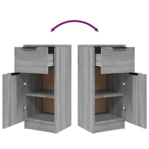 Сайдборд, сив сонома, 30x30x70 см, инженерно дърво