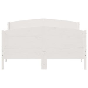Рамка за легло без матрак, бял, 140x200 см, бор масив