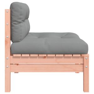 Външни кресла без подлакътници с възглавници 2 бр дуглас масив