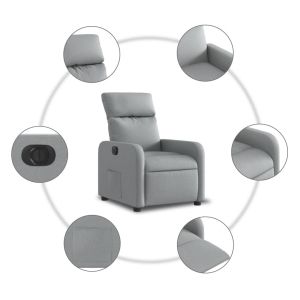 Електрически наклоняем стол, светлосив, текстил