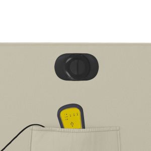 Електрически изправящ масажен реклайнер стол, кремав, еко кожа