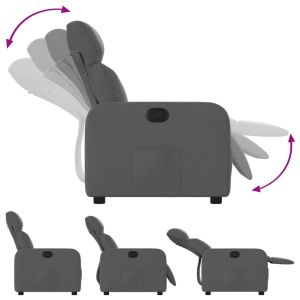 Реклайнер, тъмносив, текстил