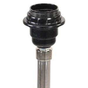 Наземна лампа на статив меденокафяво и черно тик масив 141 см