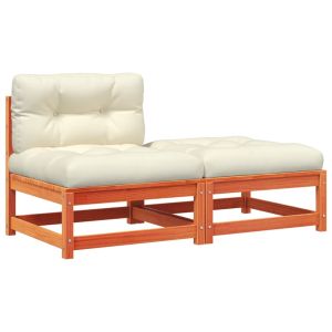 Градинско кресло без подлакътници, с възглавници и табуретка