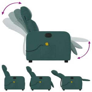 Масажен наклоняем стол, тъмнозелен, текстил