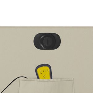 Електрически масажен реклайнер стол, кремав, изкуствена кожа