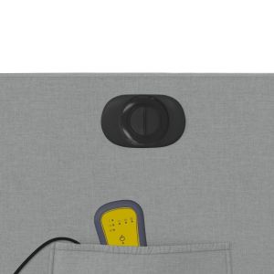 Електрически масажен реклайнер стол, светлосив, текстил