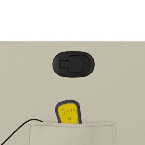 Изправящ масажен реклайнер стол, кремав, изкуствена кожа