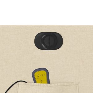 Електрически изправящ масажен реклайнер стол кремав текстил