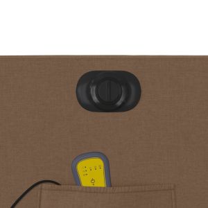 Електрически изправящ масажен реклайнер стол кафяв текстил