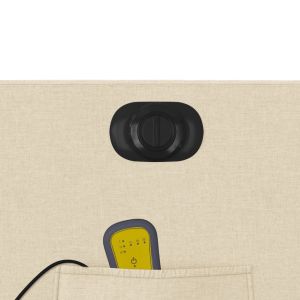 Електрически изправящ масажен реклайнер стол кремав текстил