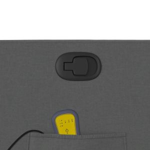 Изправящ масажен реклайнер стол,тъмносив, текстил