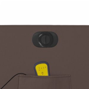 Електрически изправящ масажен реклайнер стол, кафяв, еко кожа