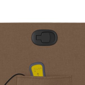 Изправящ масажен реклайнер стол, кафяв, текстил