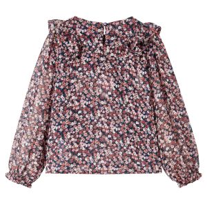 Детска ризка с дълъг ръкав, тъмнорозова, 104