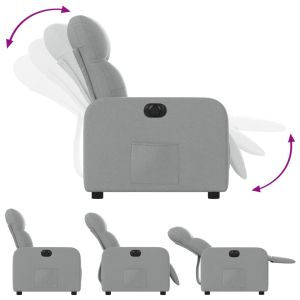 Електрически наклоняем стол, светлосив, текстил