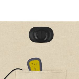 Електрически масажен реклайнер стол, кремав, текстил