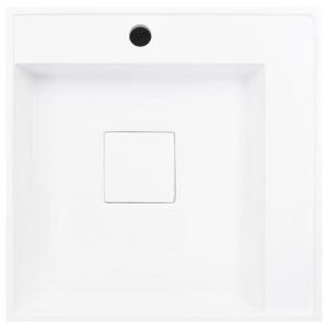 Мивка, 50x50x12 см, минерална/мраморна отливка, бяла